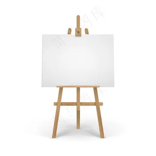 木制棕色锡耶纳画架与模拟空空白画布孤立的背景