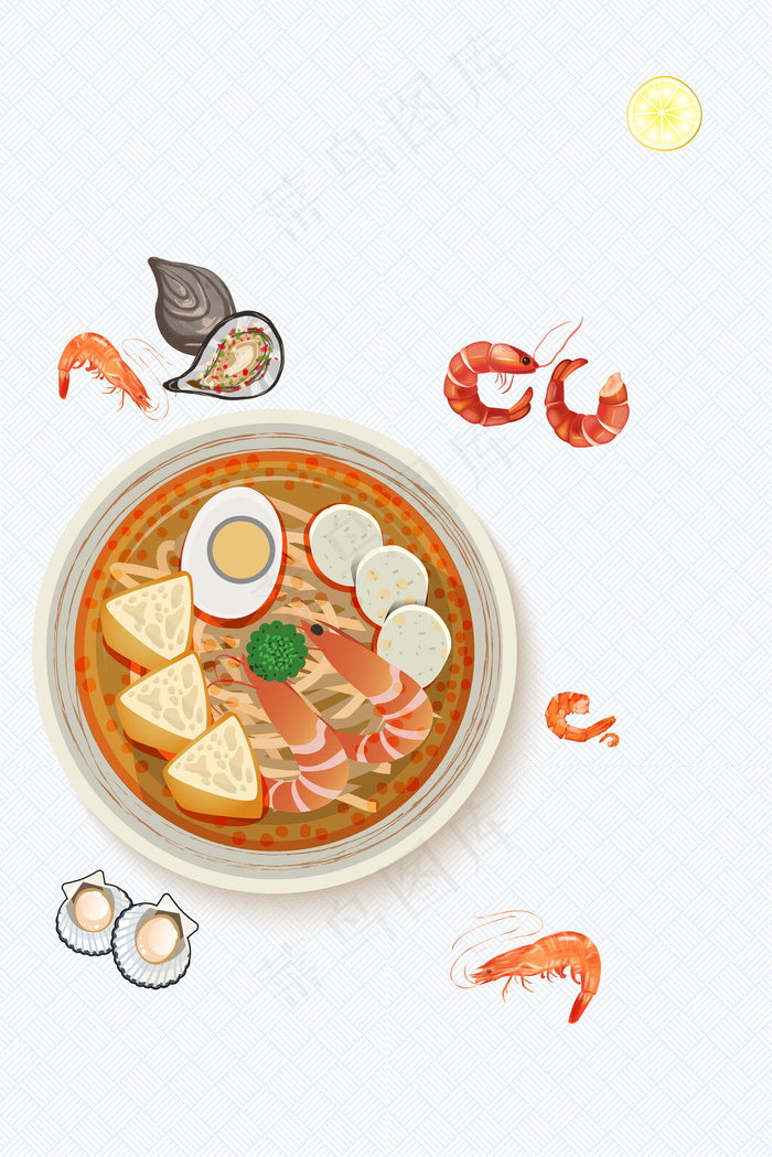 日式风格海鲜乌冬面