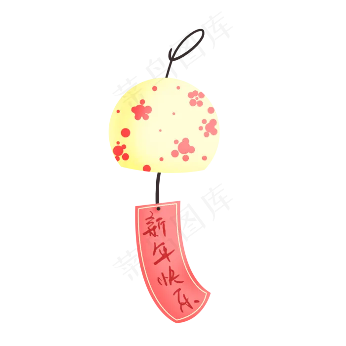 粉色新春梅花少女风铃春节新春P(2000X2000(DPI:300))psd模版下载