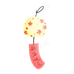 粉色新春梅花少女风铃春节新春P