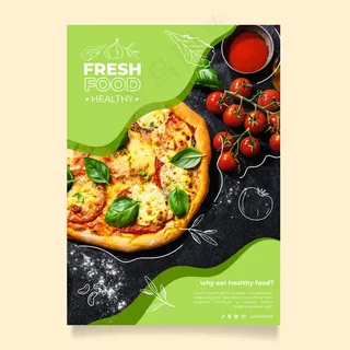 健康食品餐厅海报模板