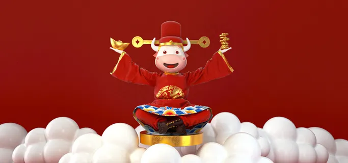 2021新春牛年IP卡通C4D场景