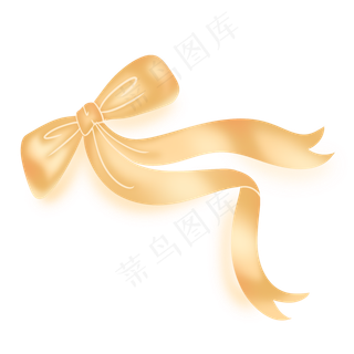 金色七夕蝴蝶结彩带丝带飘带