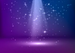 这个场景被蓝色和紫色的光照亮。紫色舞台背景。插图