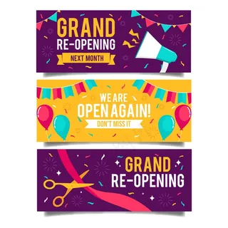 庆祝盛大的重新开业的商店横幅banner
