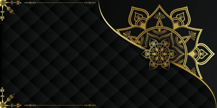 奢华曼荼罗背景配金色阿拉伯花纹