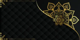奢华曼荼罗背景配金色阿拉伯花纹