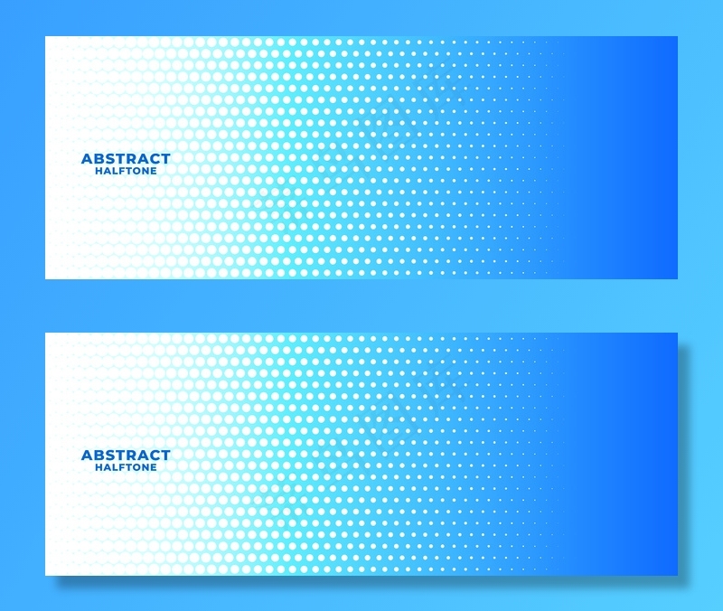 抽象蓝白半色调宽背景横幅banner