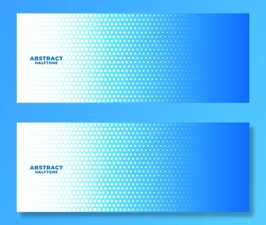 抽象蓝白半色调宽背景横幅banner