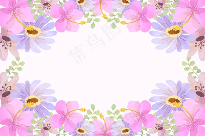 粉红色花朵的水彩春天背景eps,ai矢量模版下载