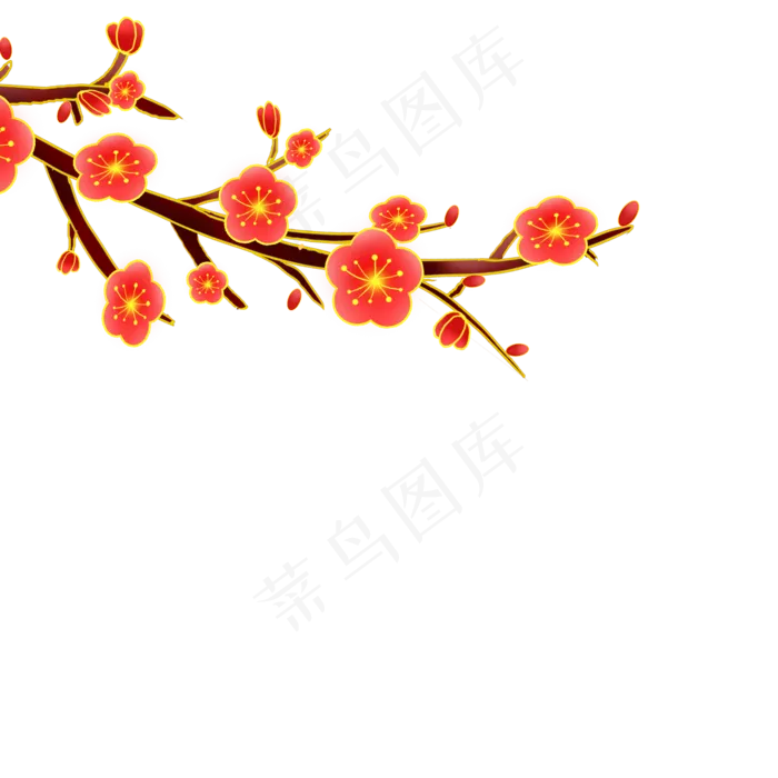 国潮梅花(2000X2000(DPI:72))psd模版下载