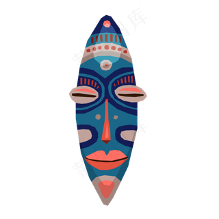 中元节卡通祭祀面具矢量图