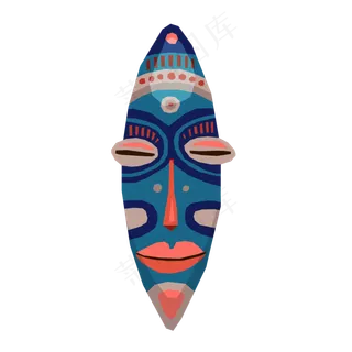 中元节卡通祭祀面具矢量图