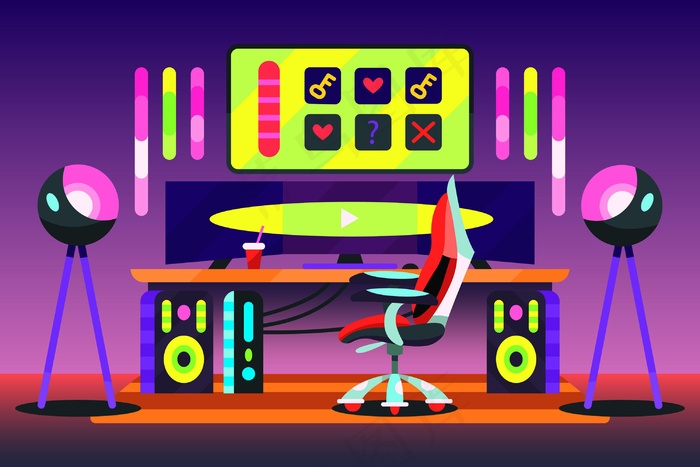 卡通游戏室插图