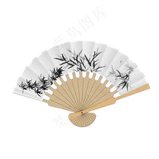 古风水墨竹子折扇