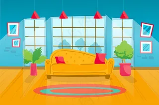 用于视频会议的家庭室内壁纸