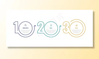 带有选项或步骤的业务流程信息图模板。细线。插图。