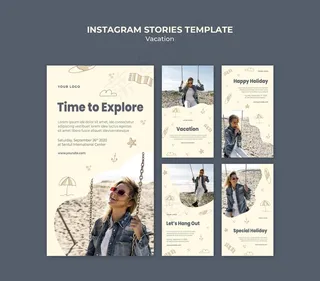 度假广告模板故事模板