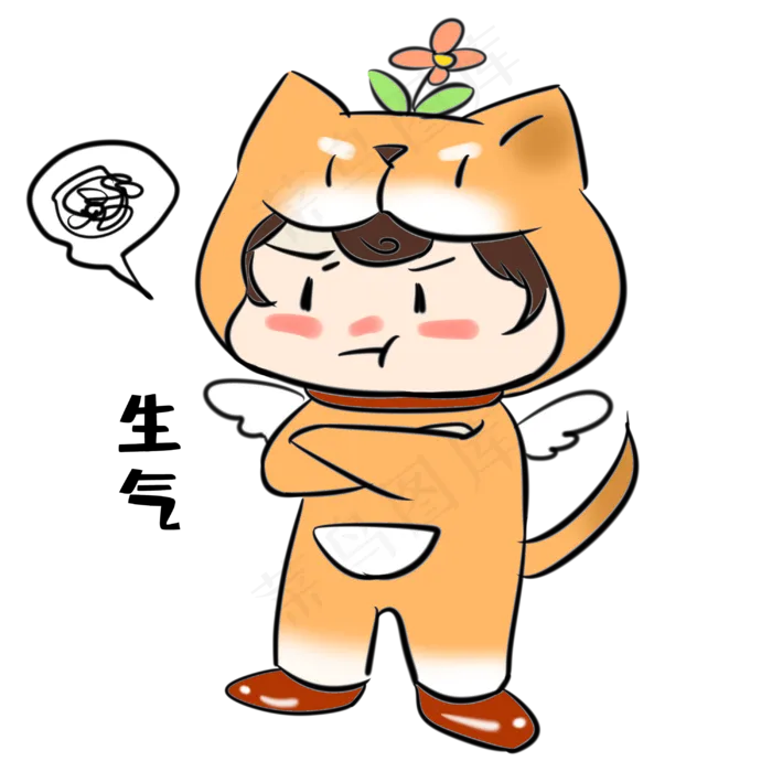 单身狗生气表情包(3000X3000(DPI:300))psd模版下载