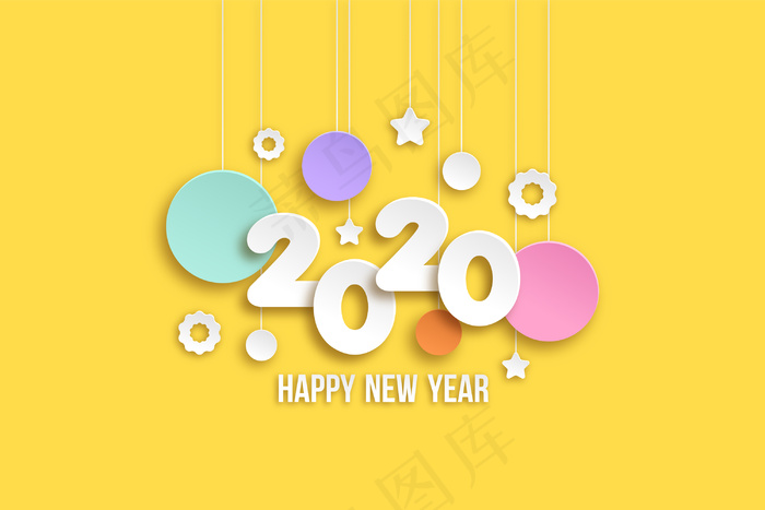2020年新年壁纸eps,ai矢量模版下载