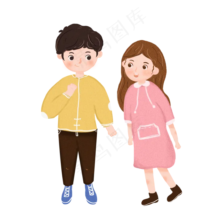 卡通情人节情侣人物(2000X2000(DPI:300))psd模版下载