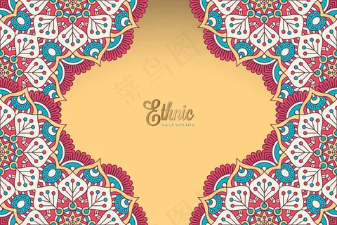 金色矢量豪华装饰曼荼罗设计背景