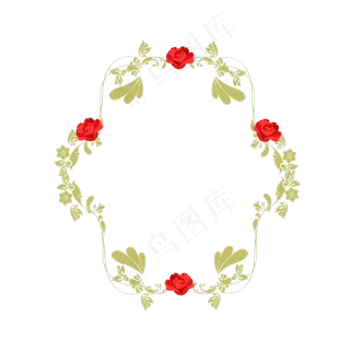 七夕节玫瑰花边框