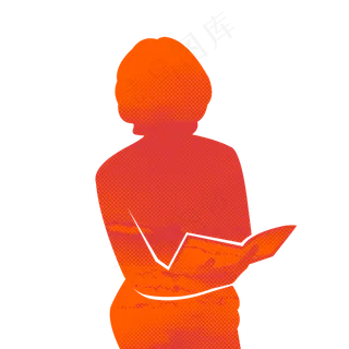 朗读朗诵红色剪影女