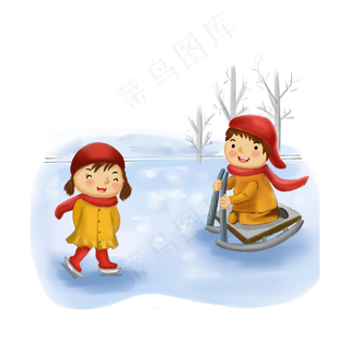 春节过年腊月年俗儿童玩耍PNG