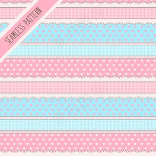 可爱浪漫的心形无缝图案，