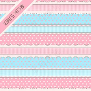 可爱浪漫的心形无缝图案，