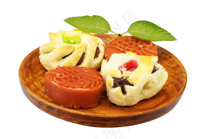 橘红色莲蓉月饼