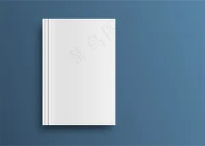 蓝色桌子上的空书皮