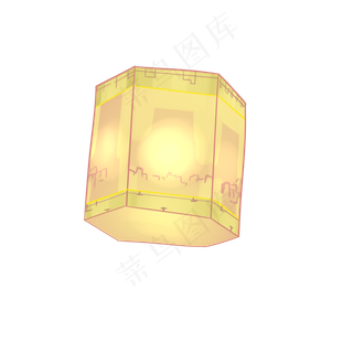 中秋节黄色卡通灯笼