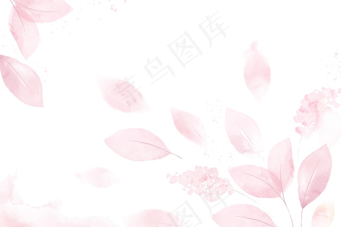 粉色水彩叶背景