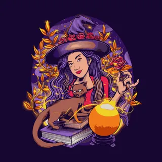 带着狐狸的美丽女巫