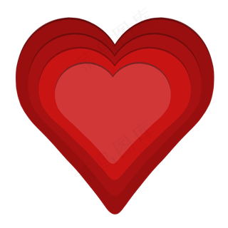 叠加爱心红色装饰