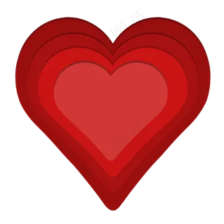 叠加爱心红色装饰