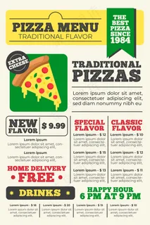 披萨数字垂直餐厅菜单模板 披萨数字垂直餐厅菜单模板