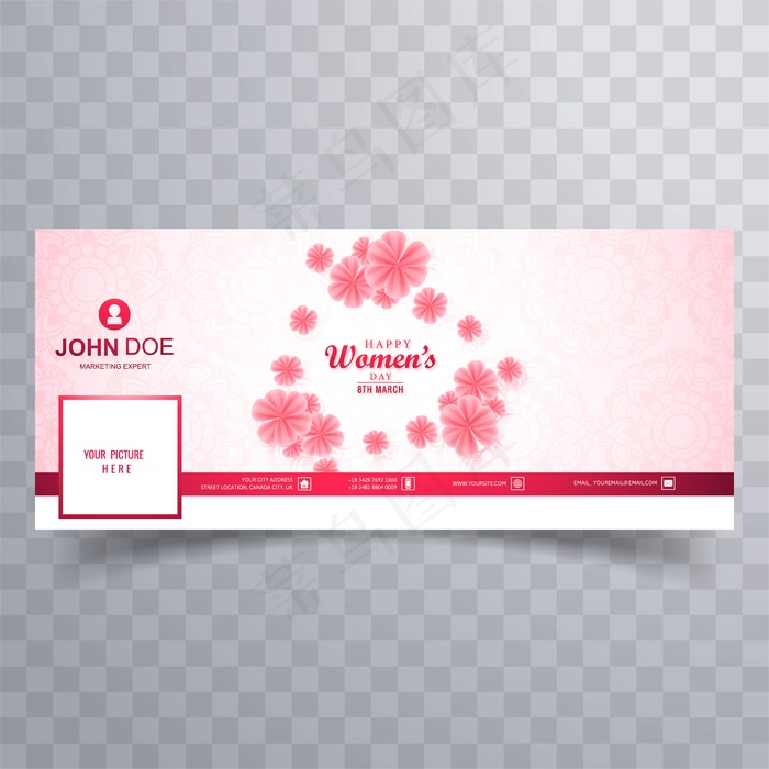 妇女节facebook封面横幅banner模板