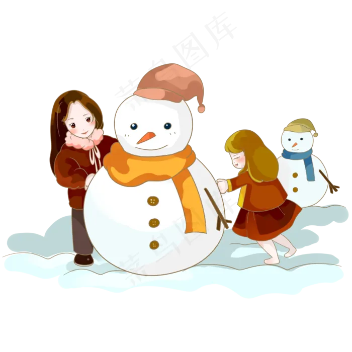 二十四节气之立冬堆雪人PNG素材(2894X2894(DPI:350))psd模版下载