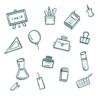 学习用品线条涂鸦