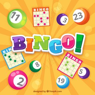 宾果背景与选票和彩色球