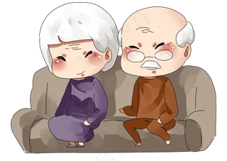 重阳节老人卡通贴图