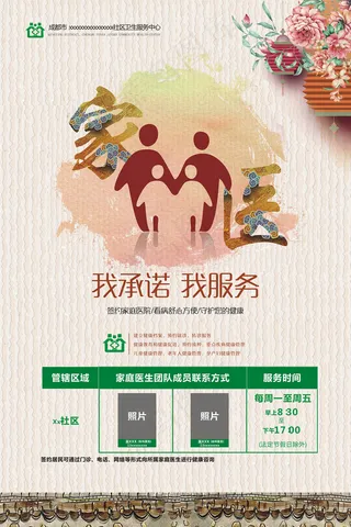 中国风家庭医生海报