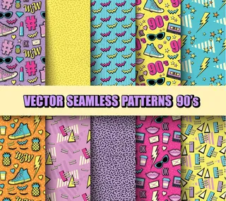 无缝图案80年代、90年代