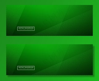 优雅的绿色创意线条标题模板背景
