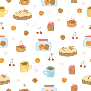 手绘甜点图案
