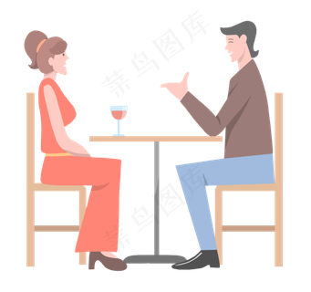 西餐厅约会情侣