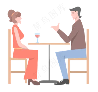 西餐厅约会情侣